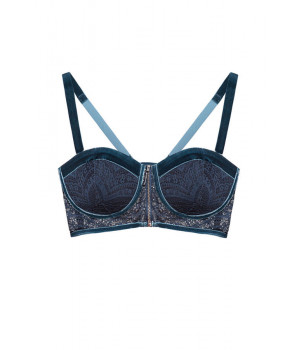 BRA LE JOURNAL INTIME "JOSEPHINE" BRA-ZIP BANDEAU (GRAY-BLUE) BRA LE JOURNAL INTIME "JOSEPHINE" BRA-ZIP BANDEAU (GRAY-BLUE)