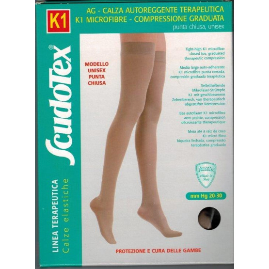 444 Компрессионные чулки Скудотекс К1 (20-30 mmHg) с микрофиброй, закрытый носок (мысок)
